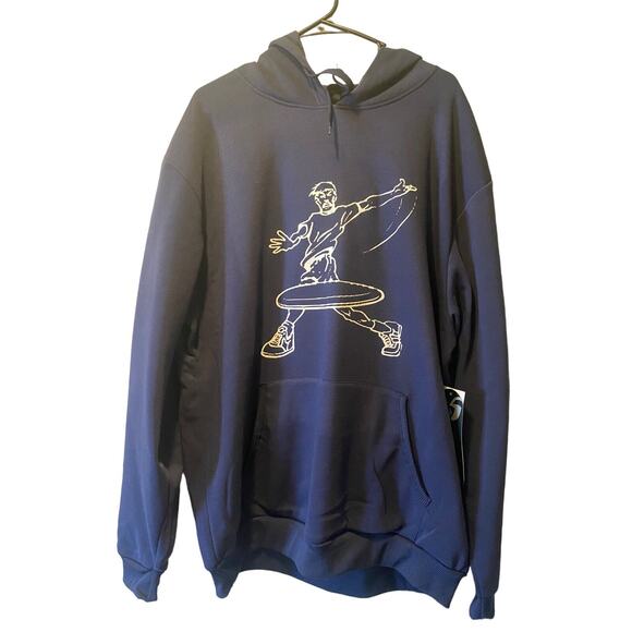 Disc Golf Men's 2XL DISC THROWER Pullover Hoodie Sweatshirt Navy - Picture 1 of 8